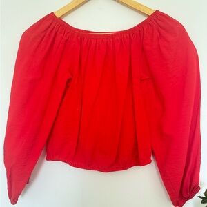 Nine West Red Off-Shoulder Blouse